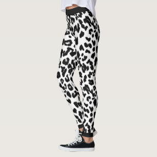 Tierliebhaber Leopard drucken schwarz und weiß Leggings