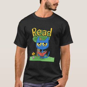 Tierliebhaber liest blaue Katze Lehrer Bibliothek T-Shirt