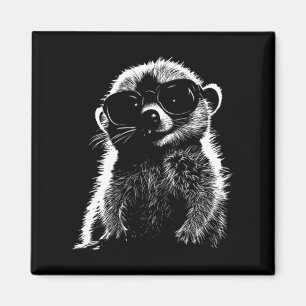 Tierliebhaber mit Sonnenbrille Erdmännchen Magnet