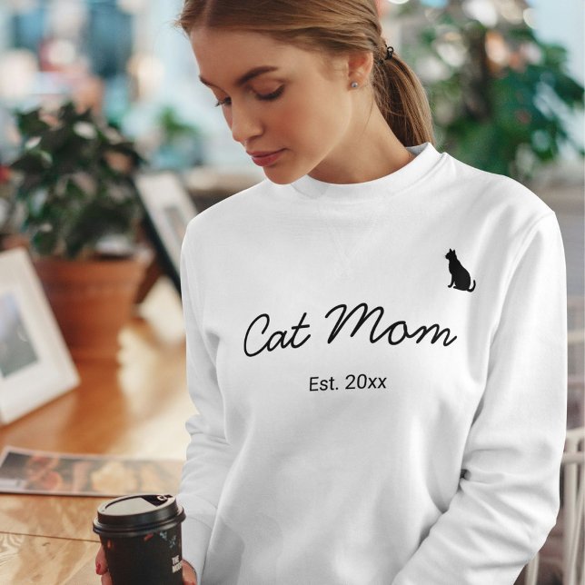 Tierliebhaber Schwarze Schrift Personalisierte Kat Sweatshirt (Von Creator hochgeladen)