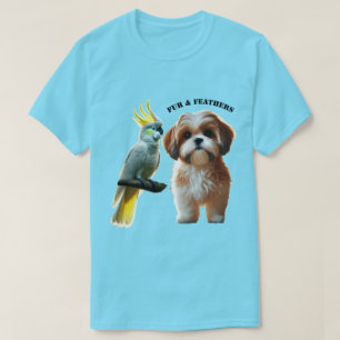 Tierliebhaber von Shih Tzu-Hund und Kakadu-Vogel U T-Shirt