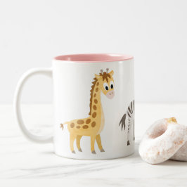Tierliebhabergiraffe und Zebra Zweifarbige Tasse