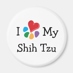 TierLover_I Herz mein Shih Tzu Magnet