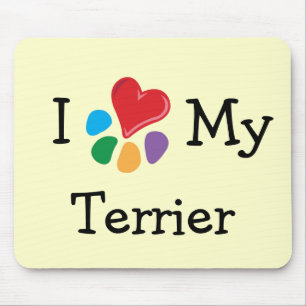 TierLover_I Herz mein Terrier Mousepad