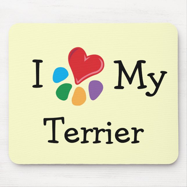 TierLover_I Herz mein Terrier Mousepad (Vorne)