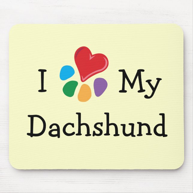 TierLover_I Herz meine Dackel Mousepad (Vorne)