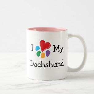 TierLover_I Herz meine Dackel Zweifarbige Tasse
