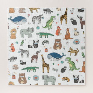 Tiermaske der Kinder, Virusmuster. Puzzle