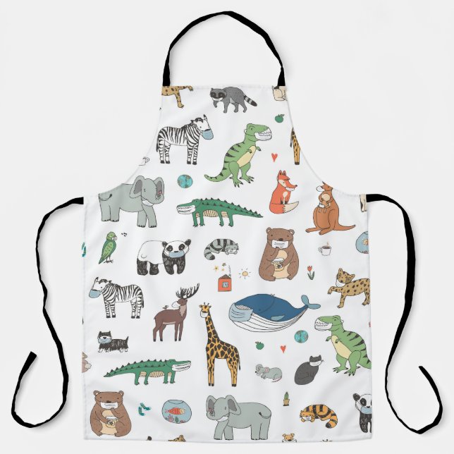 Tiermaske der Kinder, Virusmuster. Schürze (Vorderseite)