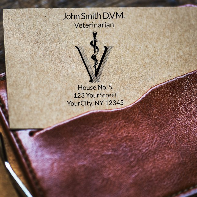 Tiermedizin Asclepius Vet Elegant Gummistempel (Von Creator hochgeladen)