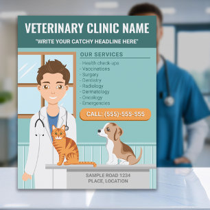 Tiermedizin Tierklinik Arzt Tierpflege Flyer