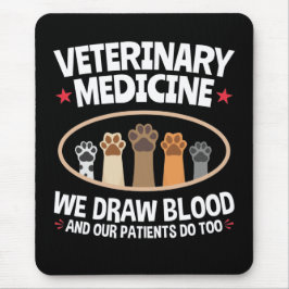 Tiermedizin Wir Zeichnete Blutfunny Vet Tech Mousepad
