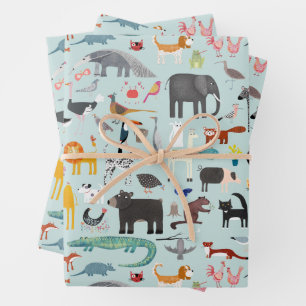 Tiermenagerie Geschenkpapier Set