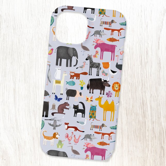 Tiermenagerie iPhone Hülle (Fun animal cell phone case with farm, zoo, safari, forest and jungle animals and pets)