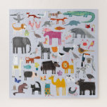 Tiermenagerie Puzzle<br><div class="desc">Viel Spaß für Tierfreunde und Wildtiere auf der ganzen Welt. Safaritiere,  Dschungel,  Bauernhof,  Vögel,  Haustiere und wild lebende Tiere. Ein Monster scheint auch hineingeflossen zu sein. Originelle Kunst von Nic Squirrell.</div>