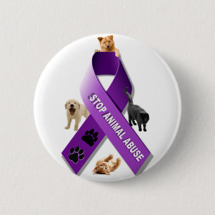 Tiermissbrauchs-Bewusstseins-Band Button