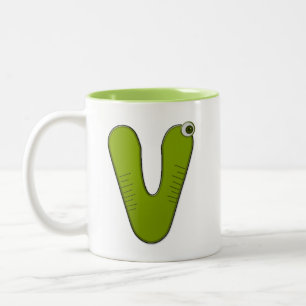 Tiermonogramm - V Zweifarbige Tasse