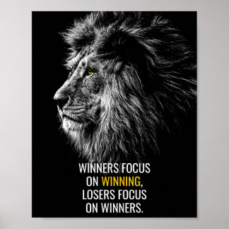 Tiermotivation - Gewinner konzentrieren sich auf d Poster