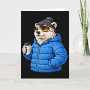 Tiermotive Eisbär Après-Ski-Shirt Skifahren Wi Karte