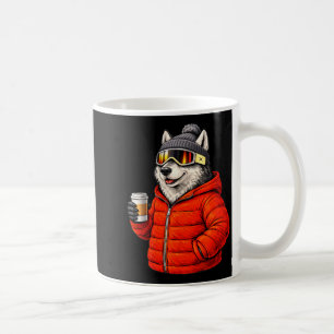 Tiermotive Husky-Party Après-Ski-Shirt Skifahren Kaffeetasse
