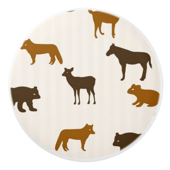 Tiermuster 1 keramikknauf (Vorderseite)