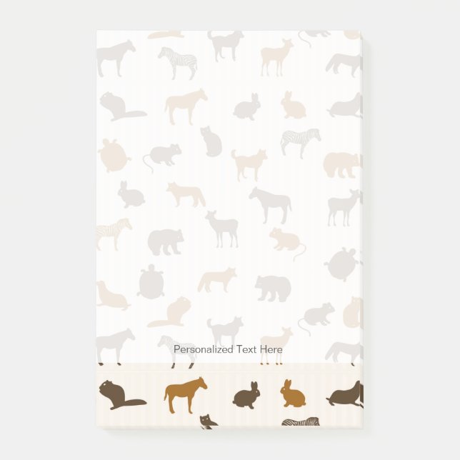 Tiermuster 1 post-it klebezettel (Vorderseite)