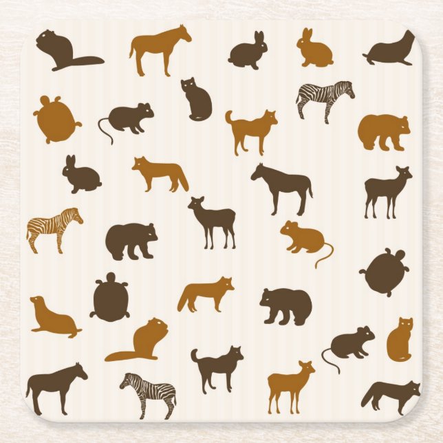 Tiermuster 1 rechteckiger pappuntersetzer (Vorderseite)