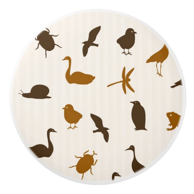 Tiermuster 2 keramikknauf (Vorderseite)