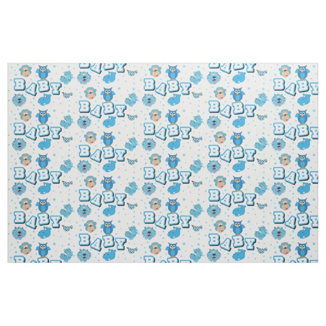 Tiermuster| Blaue Polka-Punkte Stoff (Fat Quarter (45,7 x 55,9 cm))