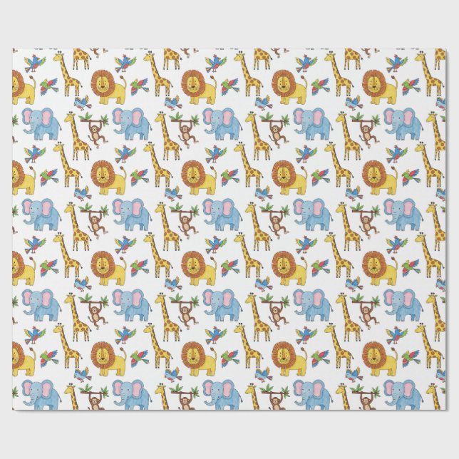 Tiermuster Geschenkpapier (Flach)