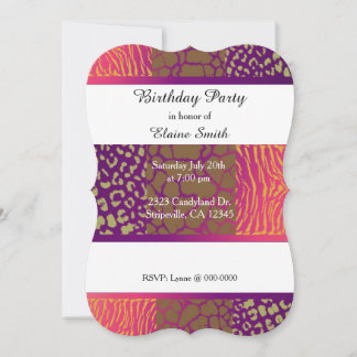 Tiermuster Jewel Tones zum Geburtstag Einladung