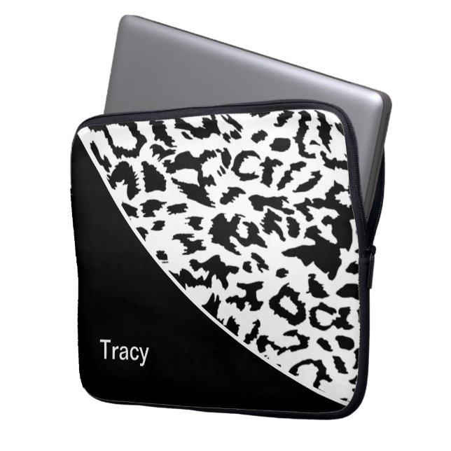 Tiermuster-Monogramm-Laptop-Hülse Laptopschutzhülle (Vorderseite Links)