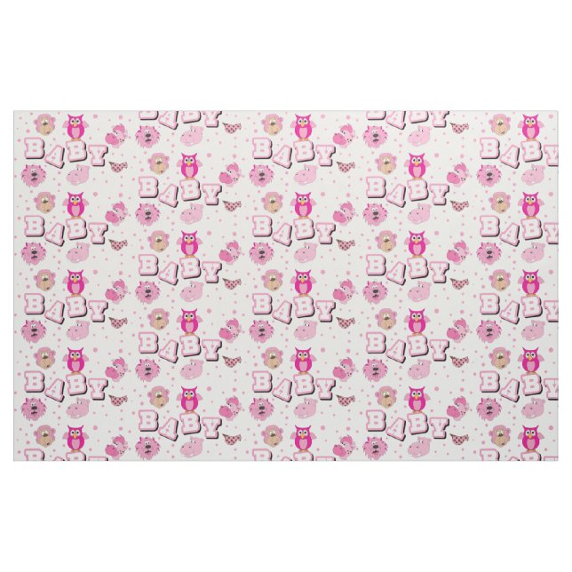 Tiermuster| rosa Polka - Punkte Stoff (Fat Quarter (45,7 x 55,9 cm))