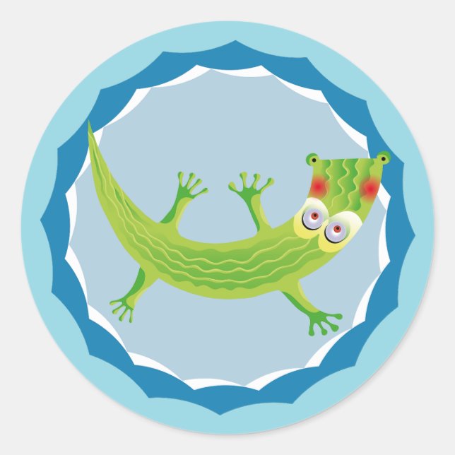 Tierno cocodrilo runder aufkleber (Vorderseite)