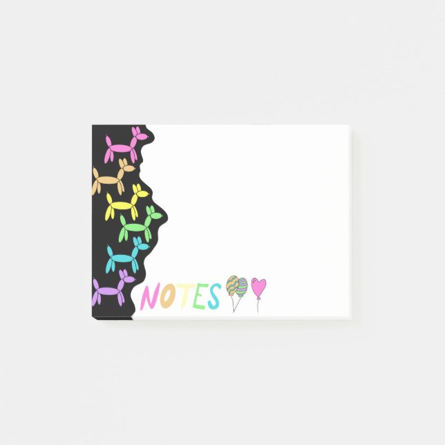 Tiernoten für Ballontiere Post-it Klebezettel (Vorderseite)