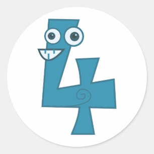 Tiernr. 4 runder aufkleber