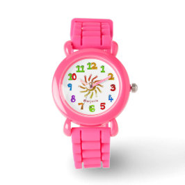 Tiernummern Sun Pink personalize Wrist Watch Armbanduhr