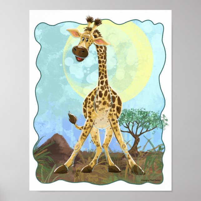 Tierparade Giraffe Poster (Vorne)