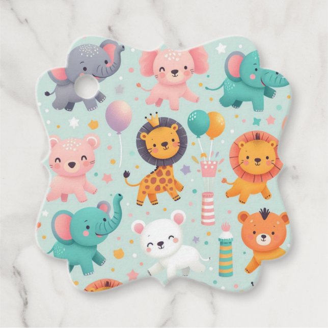 Tierparade-Liebesmarken Geschenkanhänger (Vorderseite)