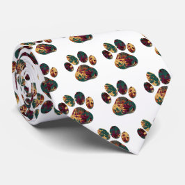 Tierpaw Silhouette Erntedank Weiß Krawatte