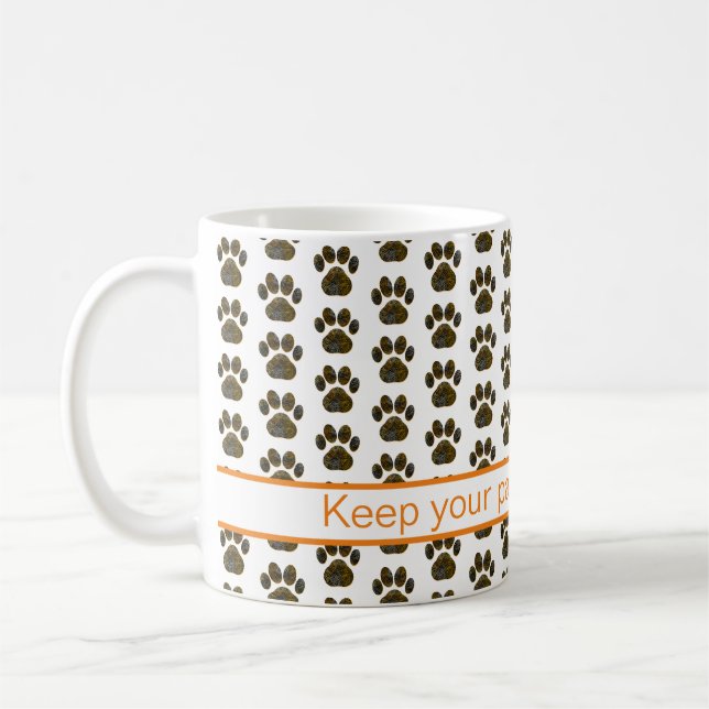 Tierpaw-Silhouette Halloween Orange Kaffeetasse (Links)