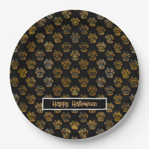 Tierpaw-Silhouette Halloween Pawty Black Pappteller