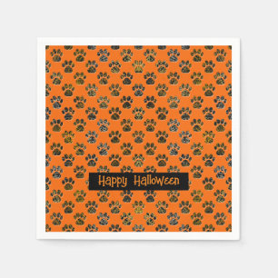 Tierpaw-Silhouette Halloween Pawty Orange Serviette