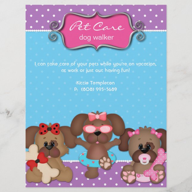 Tierpflege Flyer Tierärztlicher Hund Walker (Vorne)