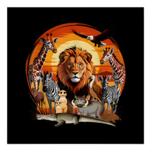 Tierpfleger Afrikanische Tiere Design Süße Zoo Kun Poster