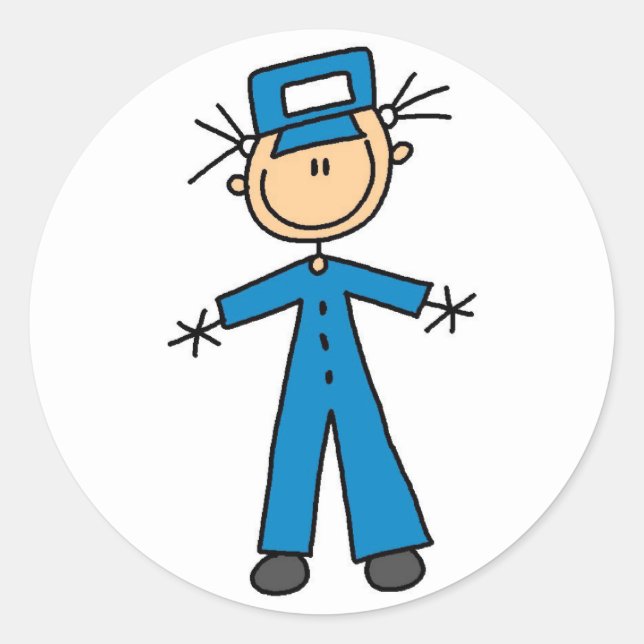 Tierpfleger Stick Figure Aufkleber Sticker (Vorderseite)