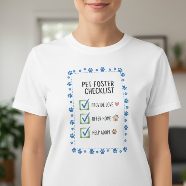 Tierpfleger Tierrettung Freiwilliger T-Shirt (Heartwarming pet foster checklist tshirt)