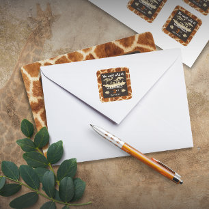 Tierpräsenz Giraffe Geburtstagsticker Quadratischer Aufkleber