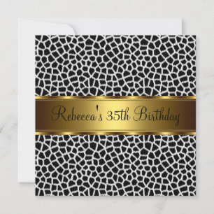 Tierprint 35. Elegante Geburtstagsfeier Einladung