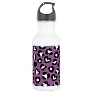 Tierprint, Lila Leopard, Gepardflecken, Herz Edelstahlflasche